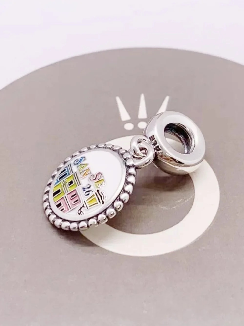 Pandora Sterling Silver Dangle Charm with Pastel Enamel Accents